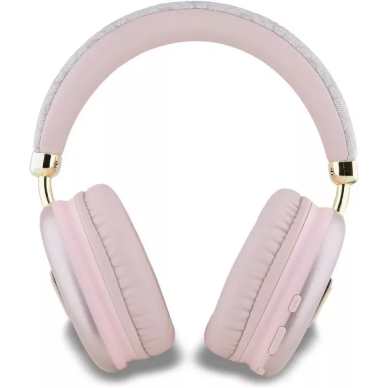 GUESS PU-nahka 4G Triangle Logo Bluetooth-stereokuulokkeet vaaleanpunainen