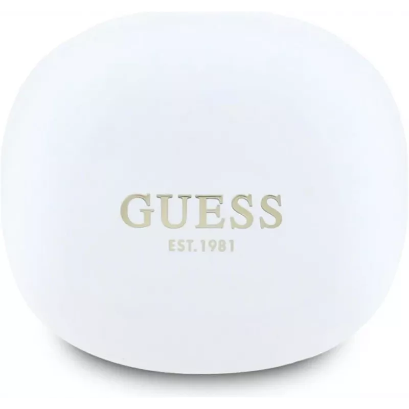 GUESS Flat Classic Logo Electroplated True Wireless -nappikuulokkeet, valkoinen