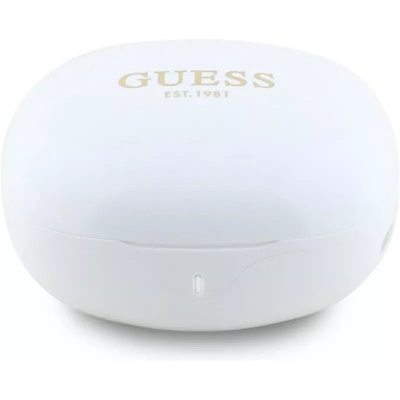 GUESS Flat Classic Logo Electroplated True Wireless -nappikuulokkeet, valkoinen
