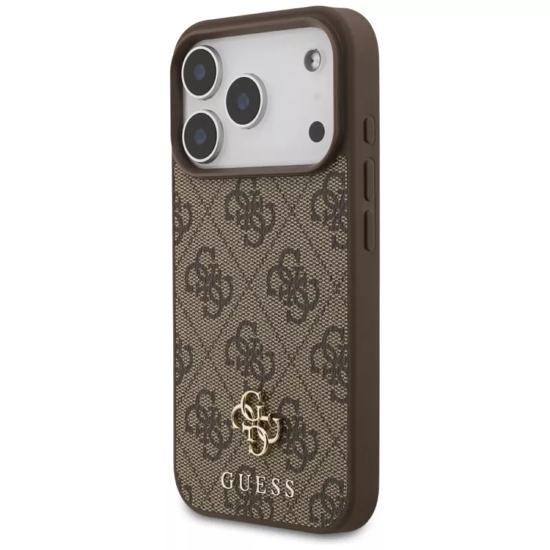 GUESS 4G Small Classic Logo MagSafe -kotelo iPhone 18 Pro / 17 Pro - ruskea
