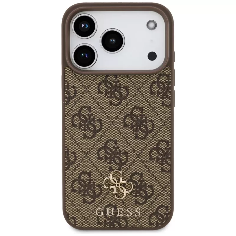 GUESS 4G Small Classic Logo MagSafe -kotelo iPhone 18 Pro / 17 Pro - ruskea
