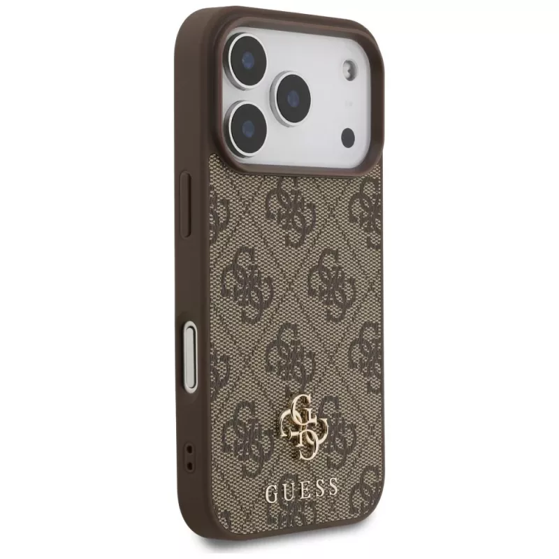 GUESS 4G Small Classic Logo MagSafe -kotelo iPhone 18 Pro / 17 Pro - ruskea