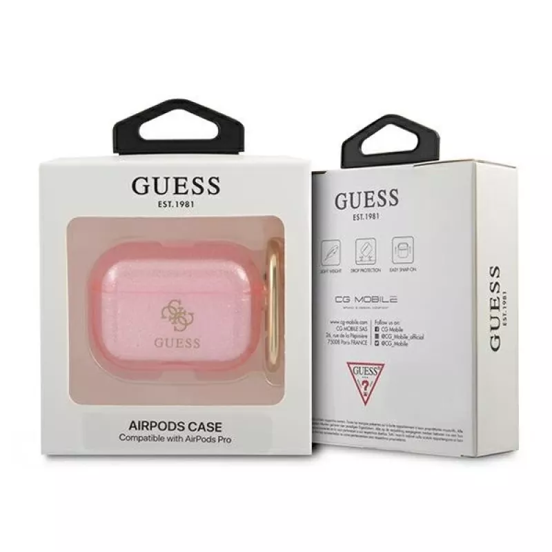 Guess GUAPUCG4GP AirPods Pro kotelo pinkki glitter-kokoelma