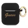 Guess GUA2SSSK AirPods 1/2 kotelo musta silikoni Vintage Script