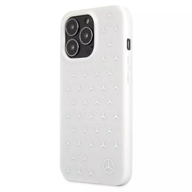 Mercedes-Benz iPhone 13 Pro Max hardcase hopeinen tähtikuvio valkoinen