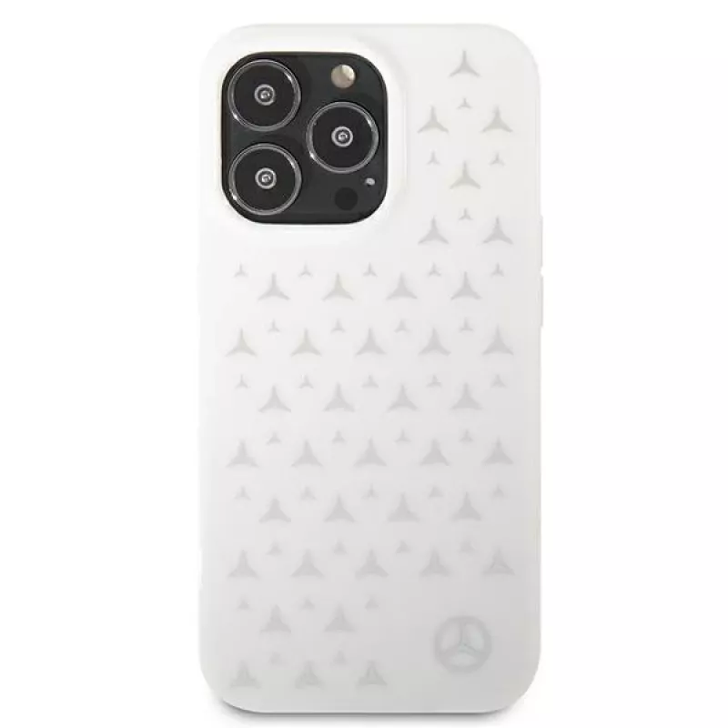 Mercedes-Benz iPhone 13 Pro Max hardcase hopeinen tähtikuvio valkoinen