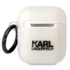 Karl Lagerfeld KLA2HNIKTCT läpinäkyvä AirPods 1/2 kotelo Karl's Head -kuviolla