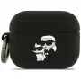 Karl Lagerfeld silikoninen Karl & Choupette Head 3D -kuori AirPods Pro 3 -kuulokkeille, musta