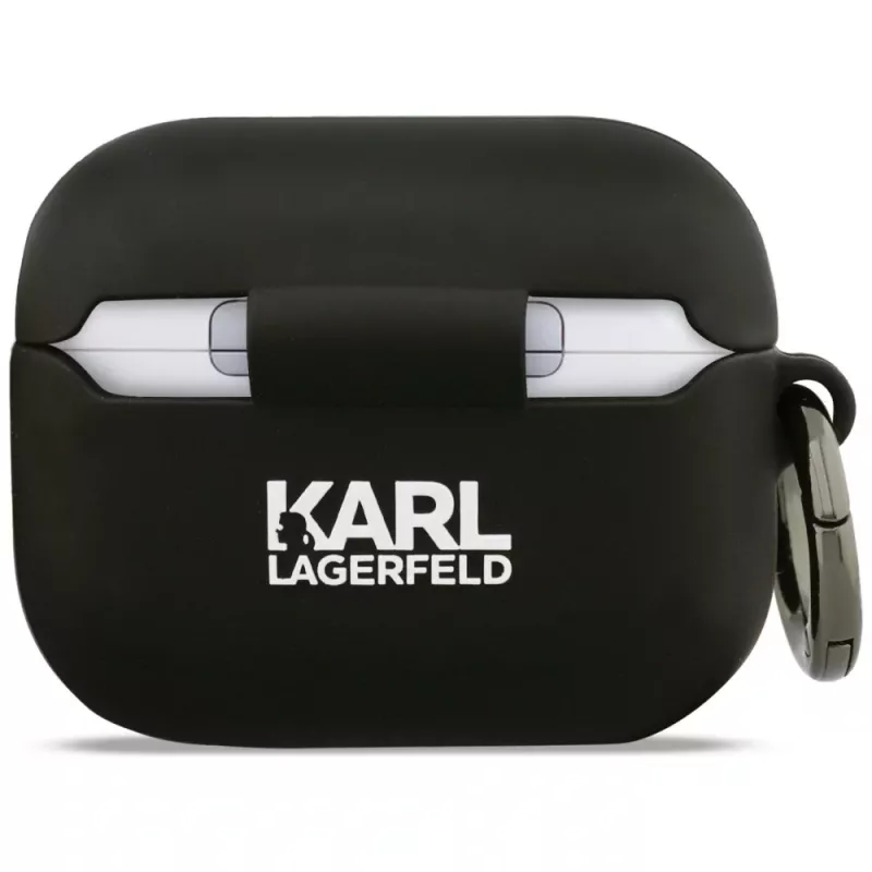 Karl Lagerfeld silikoninen Karl & Choupette Head 3D -kuori AirPods Pro 3 -kuulokkeille, musta
