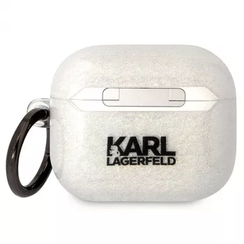 Karl Lagerfeld KLA3HNKCTGT AirPods 3 kotelo läpinäkyvä glitter Karl & Choupette