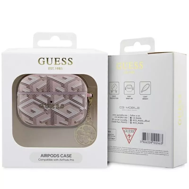 Guess GUAPPGCE4CP AirPods Pro kotelo pinkki GCube Charm