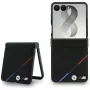 BMW M nahka perforoitu trikolori-raidat MagSafe-kotelo Samsung Galaxy Z Flip8 - musta