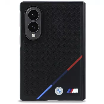 BMW M nahka perforoitu trikolori-raidat metallilogot MagSafe -kotelo Samsung Galaxy Z Fold8 - musta
