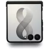 Guess Magnetic Ring Stand Grained Classic Logo MagSafe -kotelo Samsung Galaxy Z Flip 8, beige