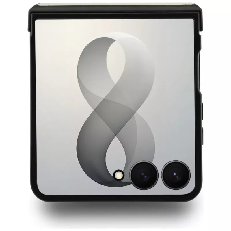 Guess Magnetic Ring Stand Grained Classic Logo MagSafe -kotelo Samsung Galaxy Z Flip 8, beige