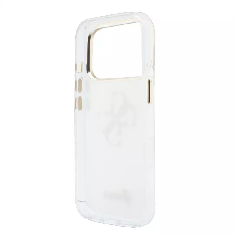 GUESS 4G Script Metal suojakotelo iPhone 18 Pro Max / 17 Pro Max -laitteelle - valkoinen