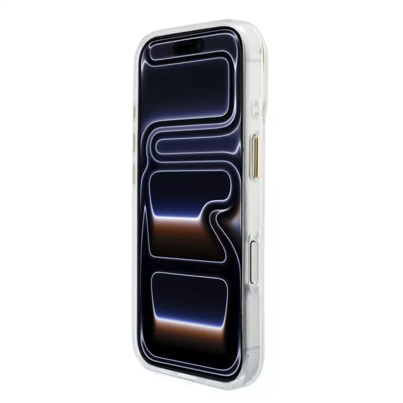 GUESS 4G Script Metal suojakotelo iPhone 18 Pro Max / 17 Pro Max -laitteelle - valkoinen