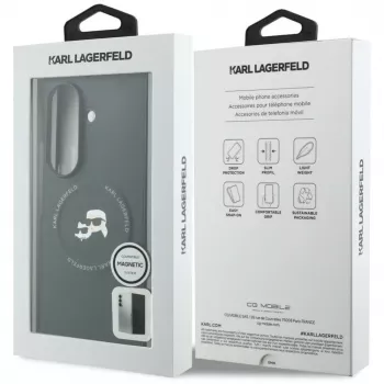 Karl Lagerfeld Karl & Choupette Pins MagSafe -kotelo Samsung Galaxy Z Fold 8 Ultra -laitteelle - musta