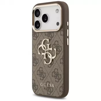 GUESS 4G Big Classic Logo -kotelo iPhone 17 Pro / 18 Pro -laitteelle - ruskea & kulta