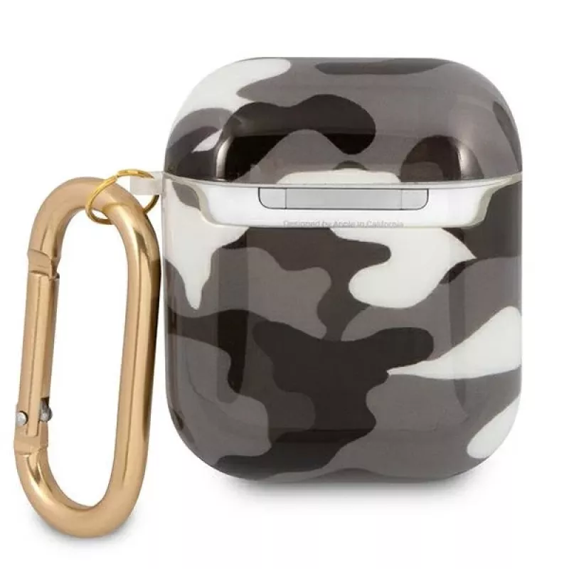 Guess GUA2UCAMG AirPods 1/2 -kotelo musta Camo-kokoelma