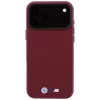 BMW M Carbon Metal Logo MagSafe -kotelo iPhone 18 Pro Max / 17 Pro Max -laitteelle - burgunderinpunainen