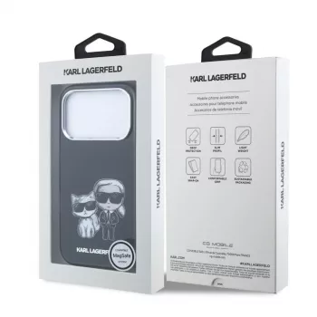 Karl Lagerfeld IML Karl & Choupette Bodies Sketch Print MagSafe -kotelo iPhone 18 Pro / 17 Pro -laitteelle - musta