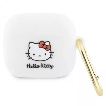 Hello Kitty HKA33DKHSH AirPods 3 -kotelo valkoinen silikoni 3D Kitty pää
