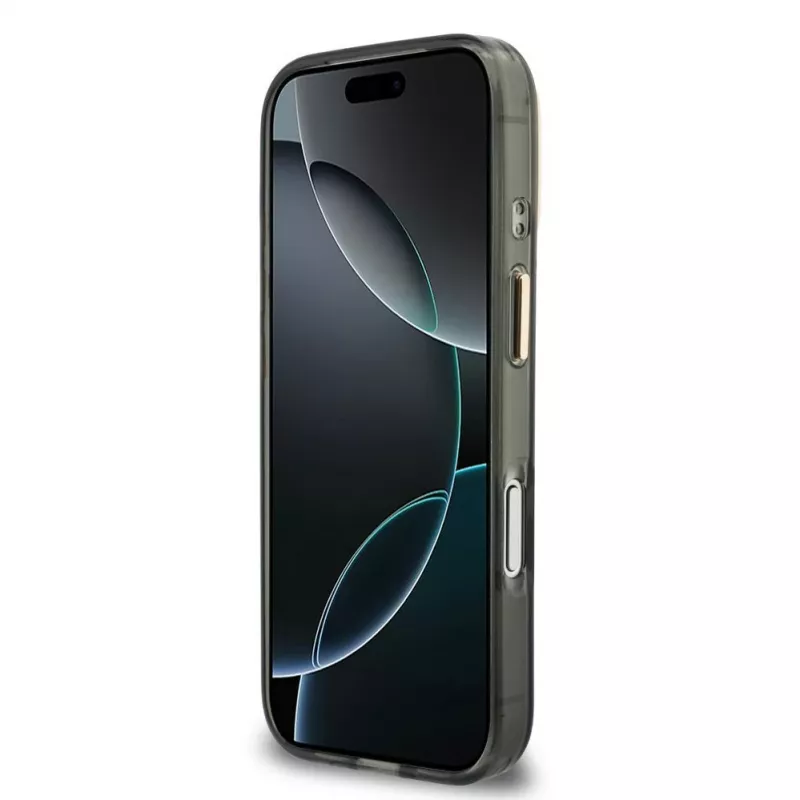 GUESS IML 4G Script Metal -kotelo iPhone 18 Pro Max / 17 Pro Max -laitteelle - musta