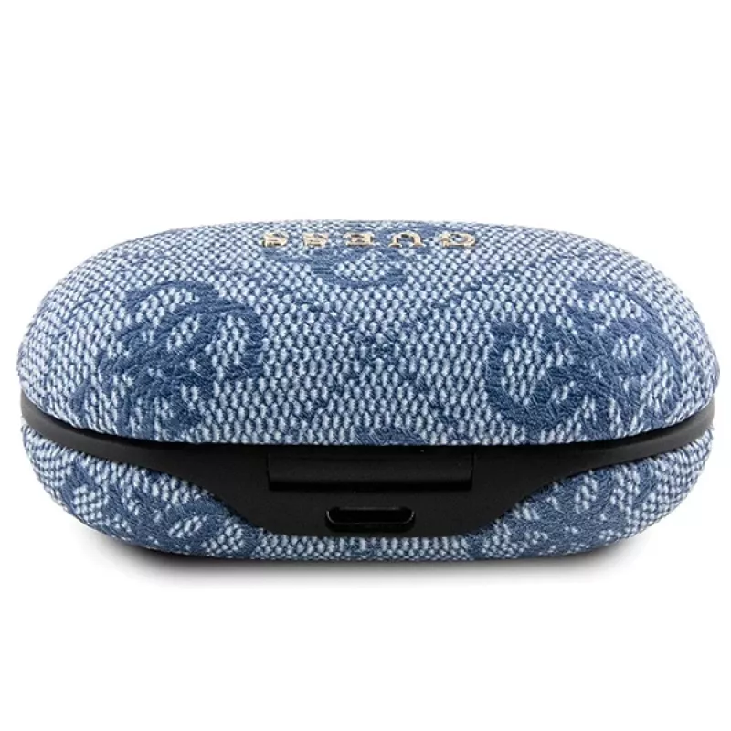 GUESS GUTWSP4EGB True Wireless Bluetooth -nappikuulokkeet lataustelakalla, ENC, sininen metalli