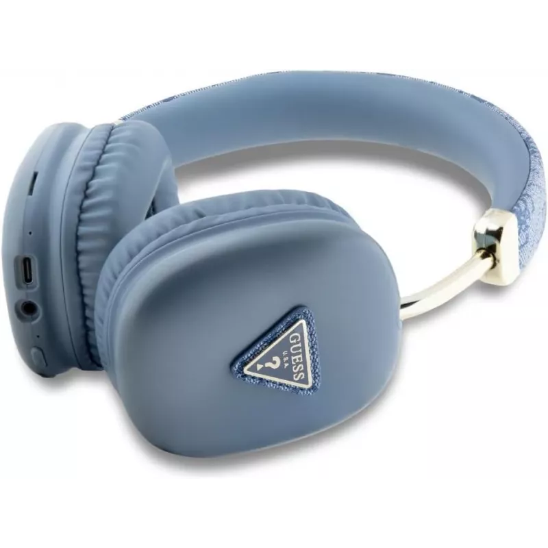 GUESS 4G Triangle Logo langattomat over-ear-kuulokkeet Bluetooth 5.3 sininen