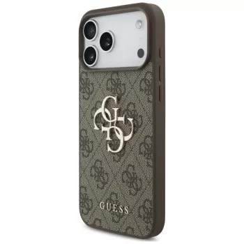 GUESS 4G Big Logo takakotelo Apple iPhone 17 Pro / 18 Pro -laitteelle - ruskea