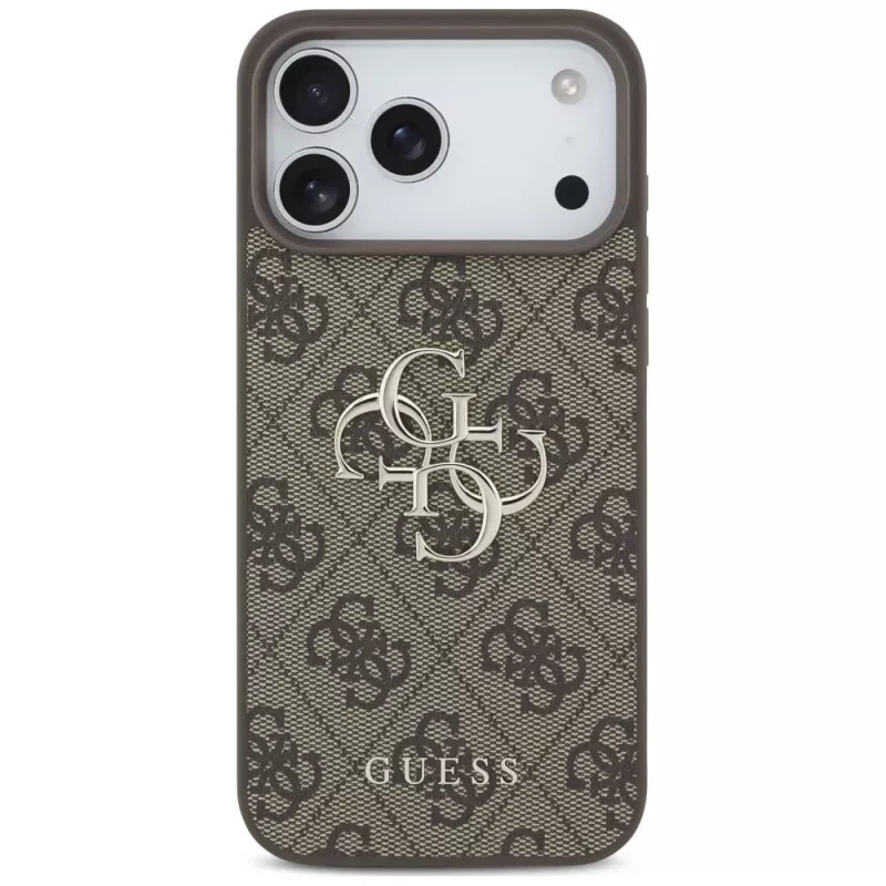 GUESS 4G Big Logo takakotelo Apple iPhone 17 Pro / 18 Pro -laitteelle - ruskea
