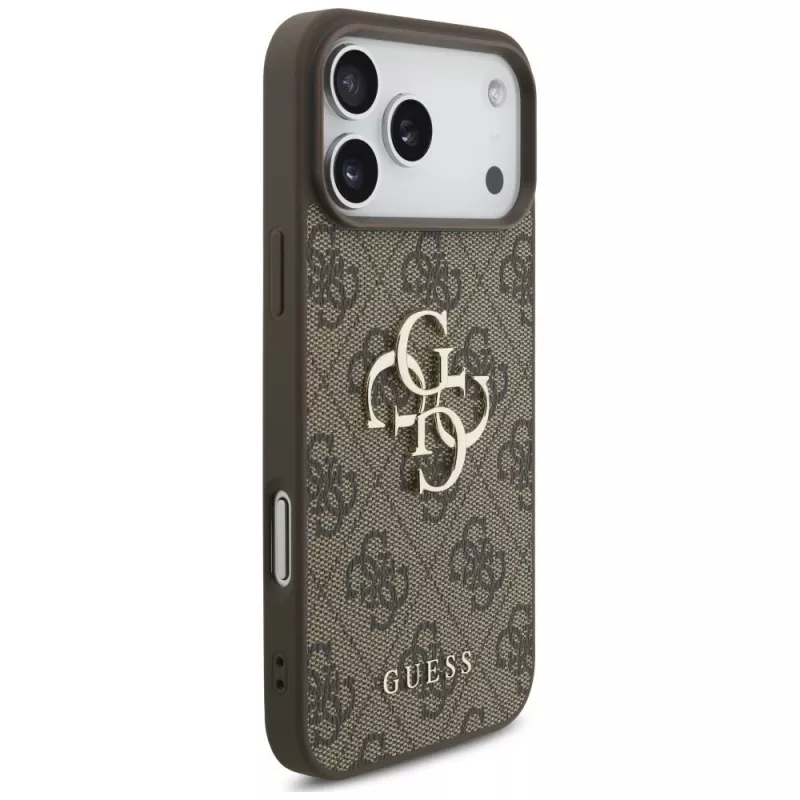 GUESS 4G Big Logo takakotelo Apple iPhone 17 Pro / 18 Pro -laitteelle - ruskea