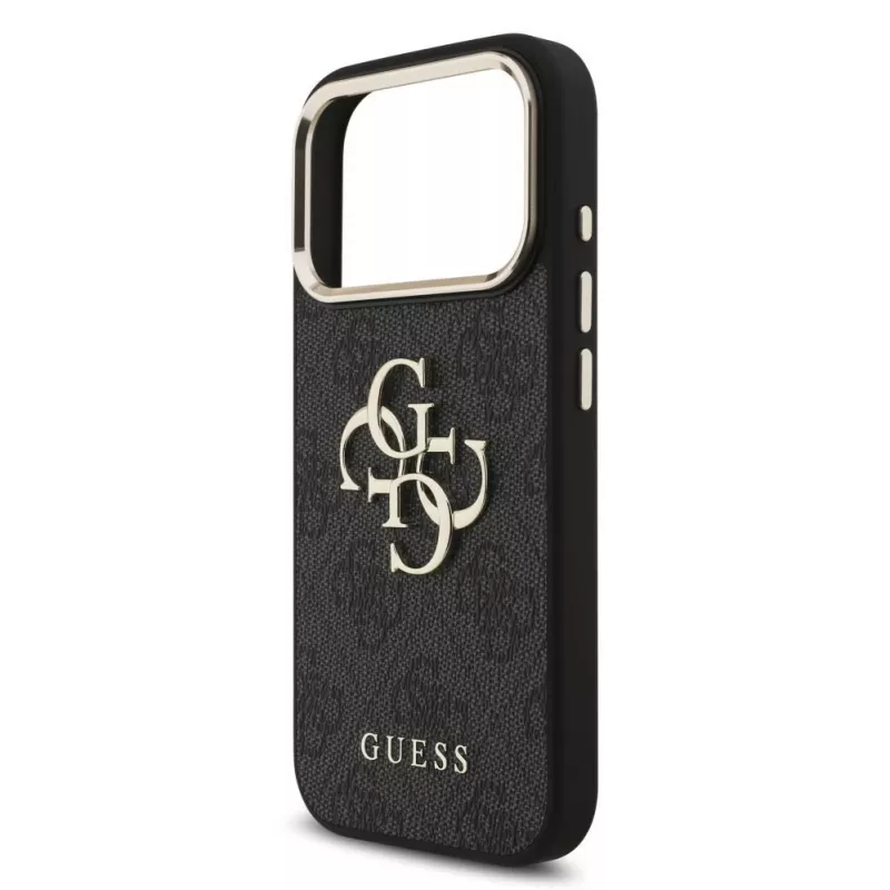 GUESS 4G Big Classic Logo -kotelo iPhone 18 Pro Max / 17 Pro Max -laitteelle - musta & kulta