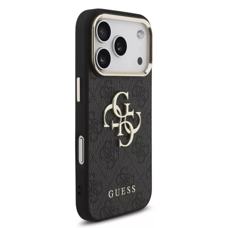 GUESS 4G Big Classic Logo -kotelo iPhone 18 Pro Max / 17 Pro Max -laitteelle - musta & kulta