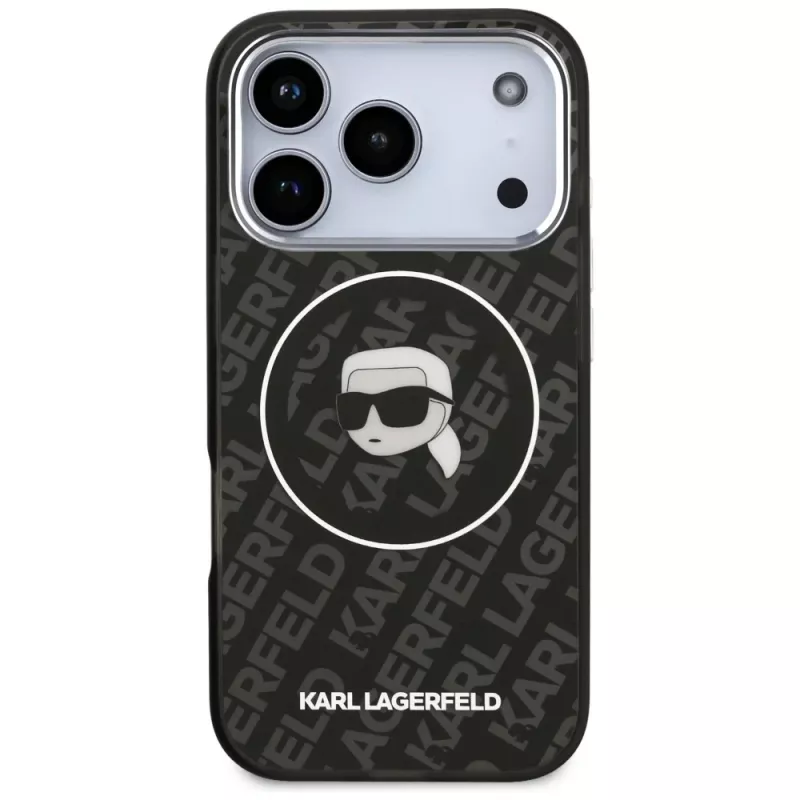 Karl Lagerfeld IML Karl Head Logo MagSafe -kotelo iPhone 17 Pro -laitteelle - musta