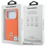 Karl Lagerfeld Karl & Choupette Head Pins Saffiano MagSafe -kotelo iPhone 17 Pro -laitteelle - oranssi