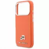 Karl Lagerfeld Karl & Choupette Head Pins Saffiano MagSafe -kotelo iPhone 17 Pro -laitteelle - oranssi
