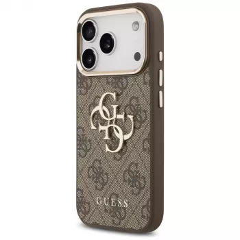 GUESS 4G Big Logo Classic puhelinkuori iPhone 17 Pro Max / 18 Pro Max - ruskea ja kulta