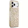 GUESS IML Leopard Glitter Triangle Logo MagSafe -kuori iPhone 18 Pro / 17 Pro -puhelimille, ruskea