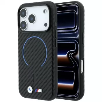 BMW M Carbon Printed Ring MagSafe -kuori iPhone 18 Pro / 17 Pro - musta