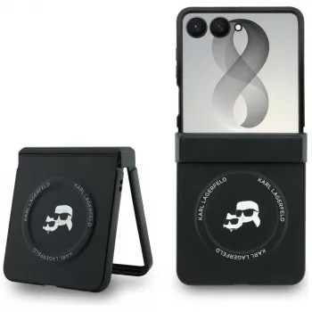 Karl Lagerfeld Karl & Choupette Pins MagSafe -kuori Samsung Galaxy Z Flip8 - musta