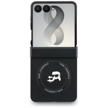 Karl Lagerfeld Karl & Choupette Pins MagSafe -kuori Samsung Galaxy Z Flip8 - musta