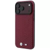BMW M Carbon Metal Logo MagSafe -kuori iPhone 18 Pro / 17 Pro - burgundi