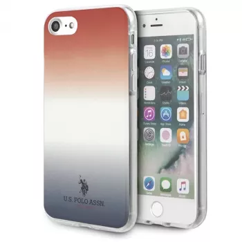 U.S. POLO ASSN. Gradient Pattern -kuori iPhone 7/8/SE (2020/2022) - punainen ja sininen