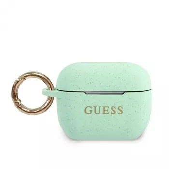 GUESS GUACAPSILGLGN AirPods Pro -kuori vihreä silikoni glitter