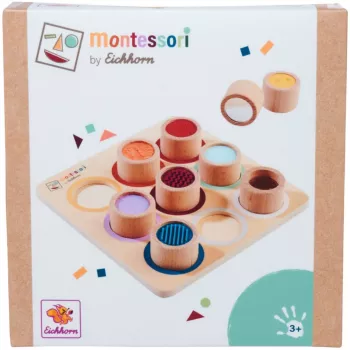Eichhorn Montessori tunnustelulauta – 6 taktiilista tekstuuria, koivupuuta, alkaen 12 kuukaudesta
