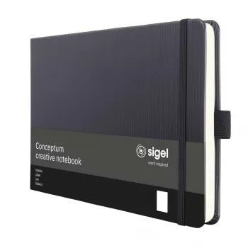 SIGEL CO201 muistivihko A5, tyhjä, musta, 66 arkkia