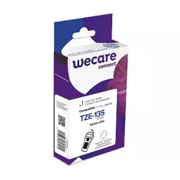 ARMOR WECARE yhteensopiva Brother TZe-135 kanssa valkoinen läpinäkyvälle tarranauhalle 12 mm x 8 m