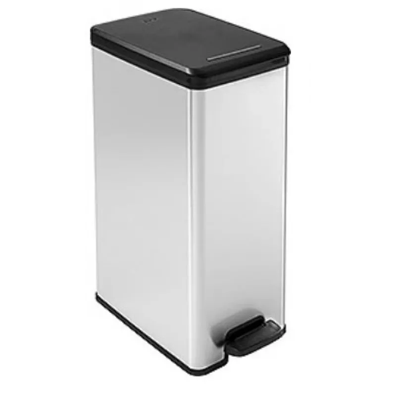 Curver Slim Bin 40L neliömäinen muovi musta, hopea